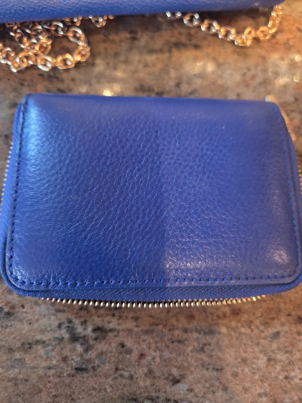 Tory Burch Kira Blue Leather Crossbody Bag And Matching Wallett